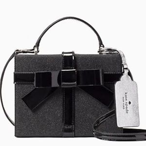 NEW Kate Spade Other Wrapping Party Gift Box Crossbody Purse Black Glittery